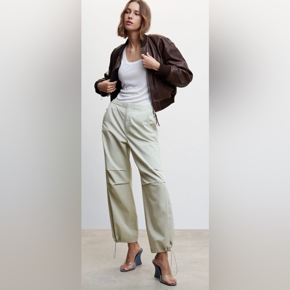 Mango parachute pants small green - Picture 2 of 9